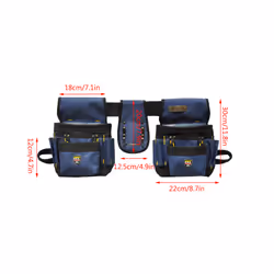 Oxford Cloth Multi-functional Electrician Tool Bag Waist Pouch Belt Storage Multi-pockets Waist Tool Bag Adjustable Belt - Large Double Uncover