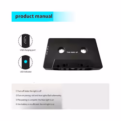 Wireless Bluetooth 5.0 Converter Car Tape AAC MP3 SBC 3.5mm AUX HIFI Stereo Audio Adapter Audio Cassette with Mic - B