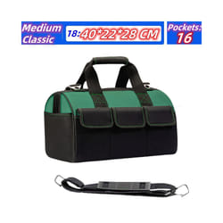 Upgrade Heighten large capacity Tool Bag Thickened 1680D Oxford Waterproofed Wear-Resistant Electrician Storage Toolkit - 18 inch Classic