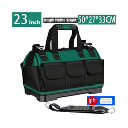 Upgrade Heighten large capacity Tool Bag Thickened 1680D Oxford Waterproofed Wear-Resistant Electrician Storage Toolkit - 23 inch Rubber