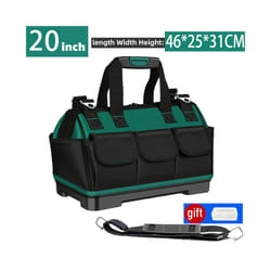 Upgrade Heighten large capacity Tool Bag Thickened 1680D Oxford Waterproofed Wear-Resistant Electrician Storage Toolkit - 20 inch Rubber