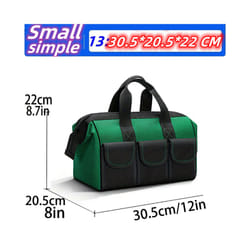 Upgrade Heighten large capacity Tool Bag Thickened 1680D Oxford Waterproofed Wear-Resistant Electrician Storage Toolkit - 13 inch Simple