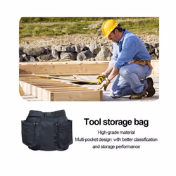 Portable Tool Belt Pouch Adjustable Waist Tool Pouch Bag Multi-function Hardware Storage Pocket for Gardening Plumbing Woodwork - M