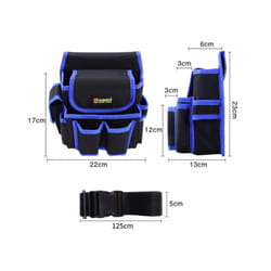 Portable Tool Belt Pouch Adjustable Waist Tool Pouch Bag Multi-function Hardware Storage Pocket for Gardening Plumbing Woodwork - Blue