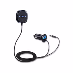 Handsfree Bluetooth-compatible Car Kit Wireless Bluetooth-compatible 3.5mm AUX Music Receiver Kit with USB Car Charger for -  ...