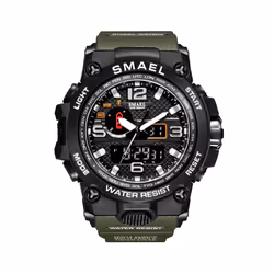 Men Sports Watches Dual Display Analog Digital LED Electronic Quartz Wristwatches Waterproof Swimming Military Watch - ArmyGr ...