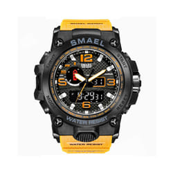 Men Sports Watches Dual Display Analog Digital LED Electronic Quartz Wristwatches Waterproof Swimming Military Watch - Orange