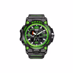 Men Sports Watches Dual Display Analog Digital LED Electronic Quartz Wristwatches Waterproof Swimming Military Watch - Black  ...