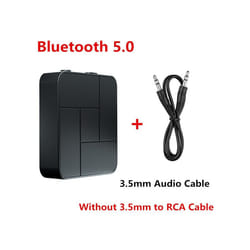 Bluetooth 5.0 Receiver Transmitter 3.5mm AUX Jack RCA USB Dongle Wireless Audio Adapter Handsfree Call For Car TV PC Headphone - No RCA Cable
