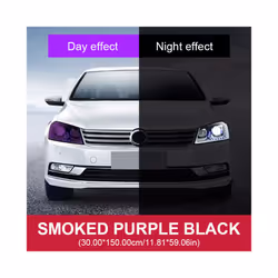 SEAMETAL Photochromic Car Headlight Protective Film TPU HD Headlamp Sticker Black/Purple Diy Auto Headlight Film Car Styling ...
