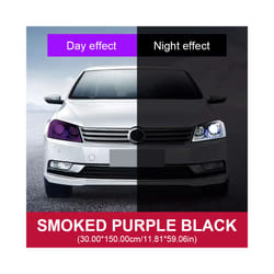 SEAMETAL Photochromic Car Headlight Protective Film TPU HD Headlamp Sticker Black/Purple Diy Auto Headlight Film Car Styling - 30cmX150cm purple