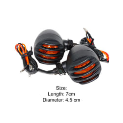 Motorcycle Metal Turn Signal DRL Retro Bullet Black Grid Brake Light For Cafe Racer Bobber Chopper For Harley Sportster - 1 pair