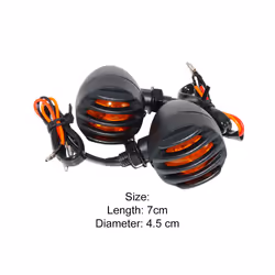 Motorcycle Metal Turn Signal DRL Retro Bullet Black Grid Brake Light For Cafe Racer Bobber Chopper For Harley Sportster - 1 pair