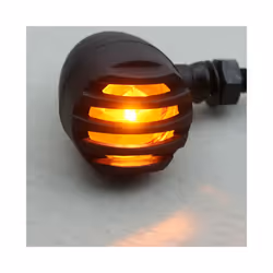 Motorcycle Metal Turn Signal DRL Retro Bullet Black Grid Brake Light For Cafe Racer Bobber Chopper For Harley Sportster - 1 pair