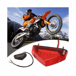 Universal Motorcycle Light DC 12V 12LED Brake Stop Tail Light DRL Indicators For Motorcycle Motorbike ATV Dirt Bike Flashers - red