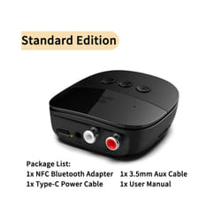 NFC Bluetooth 5.2 Audio Receiver 3.5mm AUX RCA USB U-Disk/TF Card Play Stereo Wireless Adapter With Mic For Car Kit Speaker - Standard Edition