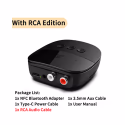 NFC Bluetooth 5.2 Audio Receiver 3.5mm AUX RCA USB U-Disk/TF Card Play Stereo Wireless Adapter With Mic For Car Kit Speaker - ...