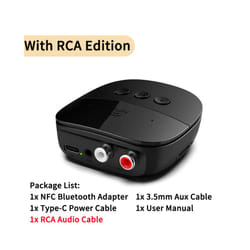 NFC Bluetooth 5.2 Audio Receiver 3.5mm AUX RCA USB U-Disk/TF Card Play Stereo Wireless Adapter With Mic For Car Kit Speaker - With RCA Edition