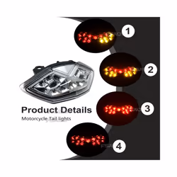 Rear Tail Light Brake Turn Signals Integrated LED Light For Kawasaki Z1000 Z1000SX Z 1000 2010 2011 2012 2013 Motorcycle - Clear