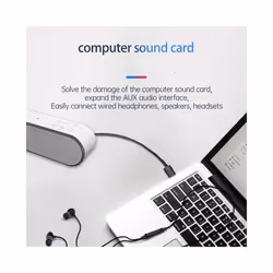 USB Bluetooth 5.2 Audio Adapter Wireless Receiver Transmitter Sound Card 3.5mm Aux Music Dongle for TV Car Speaker PC - Only Sound card