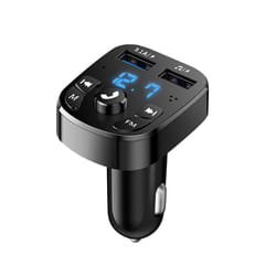 Car Bluetooth 5.0 FM Transmitter Wireless Adapter Mic Audio Receiver Auto MP3 Player 3.1A Dual USB Charger Car Auto Accessories - Black