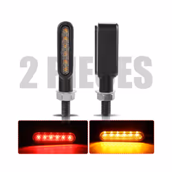 Aluminium Motorcylce LED Turn Signal Lights Amber Flowing Turn signal lamp DRL clignotants moto led For Honda Suzuki Kawasaki ...