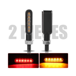 Aluminium Motorcylce LED Turn Signal Lights Amber Flowing Turn signal lamp DRL clignotants moto led For Honda Suzuki Kawasaki - 2pcs Amber Red