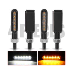 Aluminium Motorcylce LED Turn Signal Lights Amber Flowing Turn signal lamp DRL clignotants moto led For Honda Suzuki Kawasaki - 4pcs Amber White