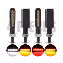 Aluminium Motorcylce LED Turn Signal Lights Amber Flowing Turn signal lamp DRL clignotants moto led For Honda Suzuki Kawasaki ...