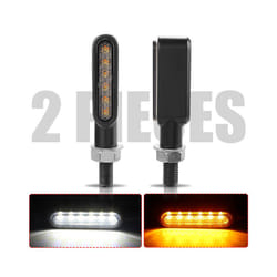 Aluminium Motorcylce LED Turn Signal Lights Amber Flowing Turn signal lamp DRL clignotants moto led For Honda Suzuki Kawasaki - 2pcs Amber White