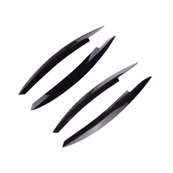 2Pcs Car Headlight Eyebrow Eyelids Stickers Trim Cover for Volkswagen VW GOLF 6 VI MK6 GTI GTR GTD 2008 - 2013 Accessories - carbon fiber black