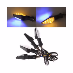 1PC Universal 12LED Amber+Blue Double Color Motorcycle Turn Signal Indicator Light Blinker For Motorcycle Motorbike Off