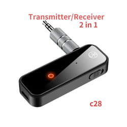 Bluetooth 5.0 Transmitter Receiver 2 in1 Jack Wireless Adapter 3.5mm Audio AUX Adapter For Car Audio Music Aux Handsfree - c28