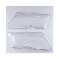 Car Front Headlight Lens Cover + Headlight Cover Strips For BMW E46 318i 320i 4-Doors 2002-2005 Lampshade Transparent Lamp - Only Headlight Cover