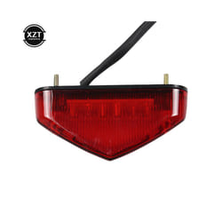Motorcycle Brake Light 12V LED Red Rear Brake Tail Stop Light ATV Dirt Bike Taillight Rear License Decorative Lamp - A