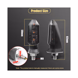 8mm Mini Motorcycle LED Turn Signal Lights Amber Flashing Light Blinker Turn Signal lamp 12V Moto Indicator Lamp Accessories - 4x transparent shell