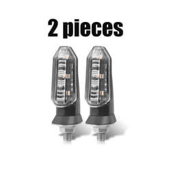 8mm Mini Motorcycle LED Turn Signal Lights Amber Flashing Light Blinker Turn Signal lamp 12V Moto Indicator Lamp Accessories - 2x transparent shell