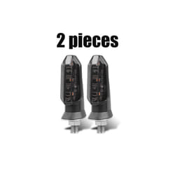 8mm Mini Motorcycle LED Turn Signal Lights Amber Flashing Light Blinker Turn Signal lamp 12V Moto Indicator Lamp Accessories - 2x Smoke shell
