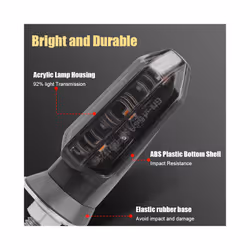 8mm Mini Motorcycle LED Turn Signal Lights Amber Flashing Light Blinker Turn Signal lamp 12V Moto Indicator Lamp Accessories - 4x Smoke shell