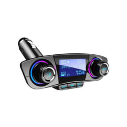 Bluetooth 5.0 Car Adapter FM/AUX Transmitter Kit MP3 Player Auto Wireless Handsfree Dual USB Charger LED Screen - Black