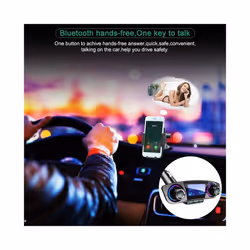 Bluetooth 5.0 Car Adapter FM/AUX Transmitter Kit MP3 Player Auto Wireless Handsfree Dual USB Charger LED Screen - Black
