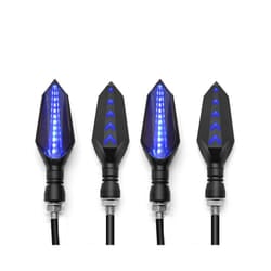 New Indicator Light Motorcycle Flasher LED Turn Signal Lights Lamp For KAWASAKI Z900 Z650 Z800 NINJA 250 300R 300 Z250 Z300 - 2pairs Blue-Blue