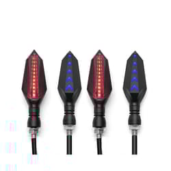 New Indicator Light Motorcycle Flasher LED Turn Signal Lights Lamp For KAWASAKI Z900 Z650 Z800 NINJA 250 300R 300 Z250 Z300 - 2pairs Red-Blue