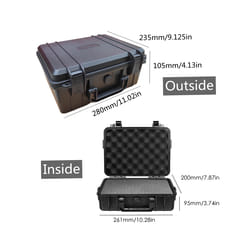 Waterproof Hard Carry Case Bag Tool Box with Sponge Storage Box Safety Protector Organizer Hardware Toolbox Plastic Tool - 280x240x100mm