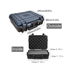 Waterproof Hard Carry Case Bag Tool Box with Sponge Storage Box Safety Protector Organizer Hardware Toolbox Plastic Tool - 250x200x74mm