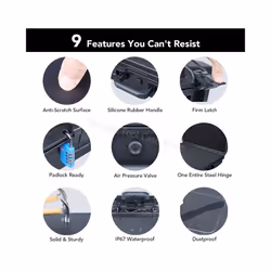Waterproof Hard Carry Case Bag Tool Box with Sponge Storage Box Safety Protector Organizer Hardware Toolbox Plastic Tool - 250x200x74mm