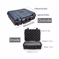 Waterproof Hard Carry Case Bag Tool Box with Sponge Storage Box Safety Protector Organizer Hardware Toolbox Plastic Tool - 34 ...