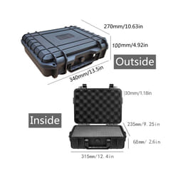 Waterproof Hard Carry Case Bag Tool Box with Sponge Storage Box Safety Protector Organizer Hardware Toolbox Plastic Tool - 340x270x100mm