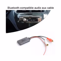 Universal Car RCA USB Adapter Wireless Bluetooth Receiver Home Media AUX Bluetooth Audio Device For BMW Pioneer - black