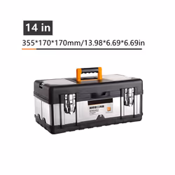 Multiple Specifications Toolbox Double Layer Tools Storage Box with Handle Multifunctional Portable Tool Organizer - 14 inche ...